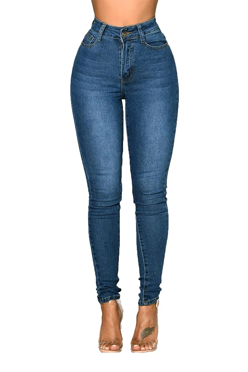 Womens Denim Skinny Jeans Junior Classic Casual Slim Fit Pants Super Stretch High Waisted Butt Lift Jeans (Small,Light Blue)