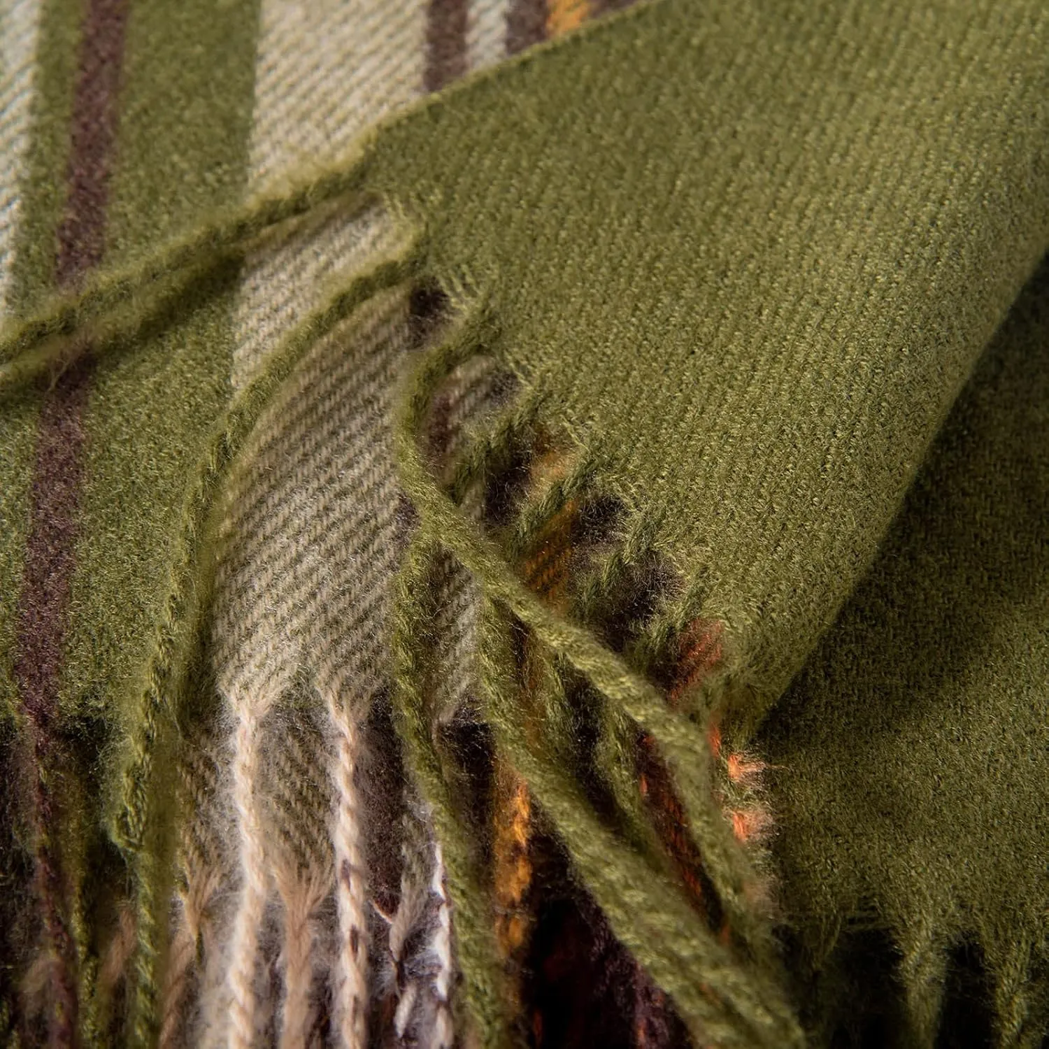Womens Fall Winter Thermal Scarf Classic Plaid Print Tassel Soft Warm Blanket Scarves Ladie's Shawl Wraps