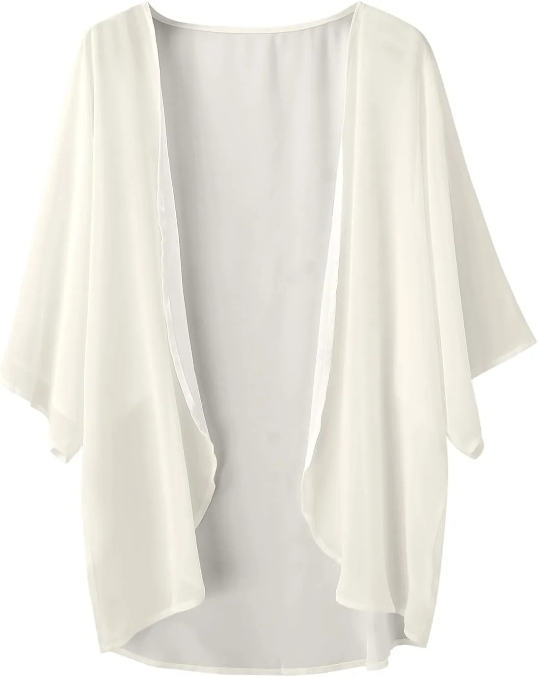 Womens Hawaiian Beach Coverup Sheer Chiffon Shirts Summer Lightweight Thin Casual Loose Open Front Tops