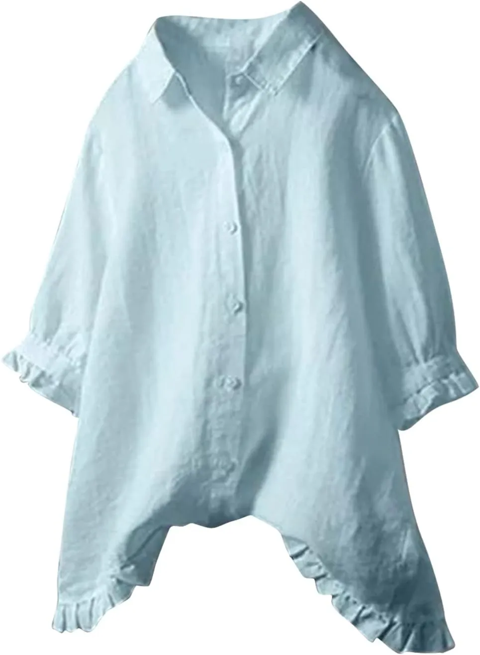 Womens Short Sleeve Cotton Linen Shirt Casual Crewneck Soft T Shirt Floral Loose Fit Summer Tee Tops