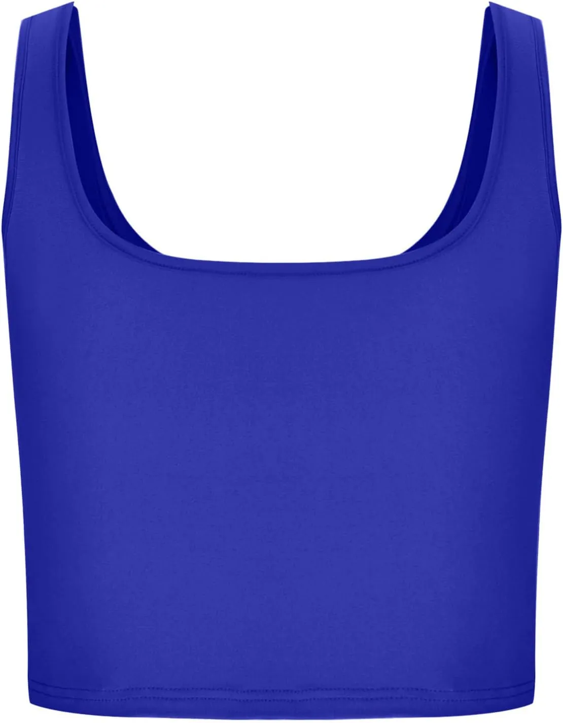 Women's Sleeveless Square Neck Sports Tank, Summer Elastic Slim Fit Athletic Workout Crop Cami Comfy Breathable Tops