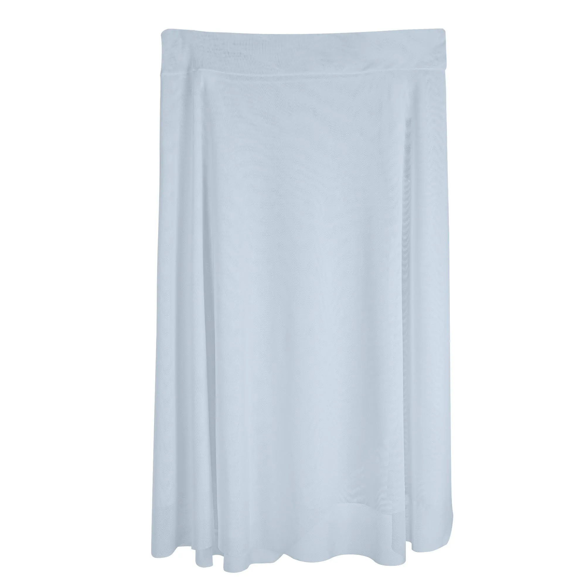Womens Soft Blue Swimsuit Cover Up Ruffle Tie Side Beach Sarong Wrap Maxi Skirt