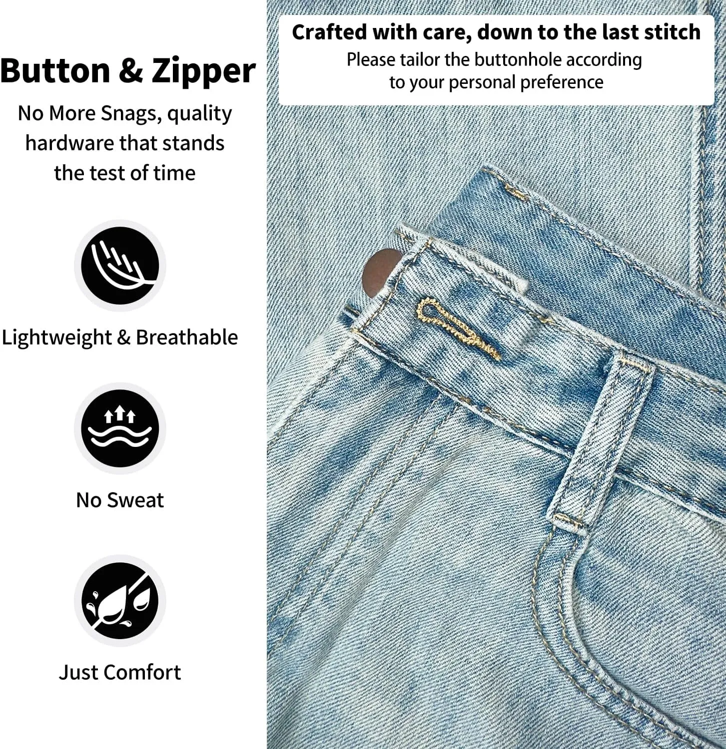 Womens Straight Leg Jeans High Rise and Light Weight Denim Pants with Contrast Color Design