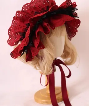 Xiaogui~Classic Lolita Bonnet Lace Elegant Lolita Hat